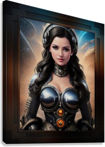 Retro Girl Of The Arkasan Space Age Alluring And Beautiful AI Concept Art by Xzendor7 Canvas Print