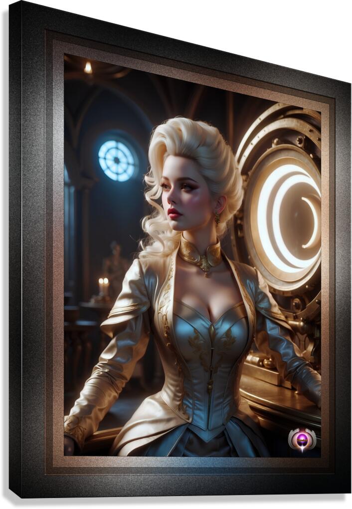 The Proprietress Gorgeous AI Concept Art Platinum Blonde Portrait