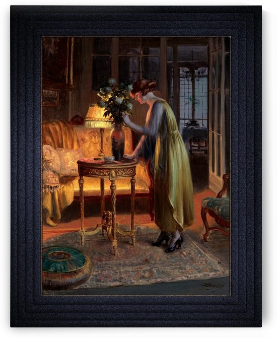 Arranging Flowers by Delphin Enjolras Old Masters Classical Art Reproduction by xzendor7