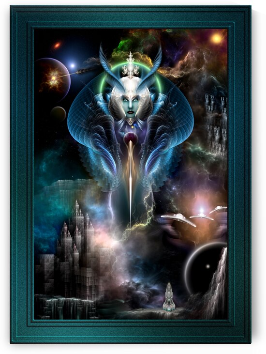 Thera Queen Of The Galaxy Fractal Art Fantasy Portrait by xzendor7