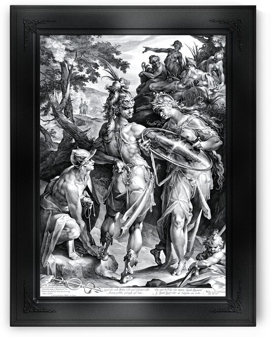 Minerva En Mercurius Bewapenen Perseus by Jan Harmensz. Muller Remastered Xzendor7 Classical Fine Art Old Masters Reproductions by xzendor7