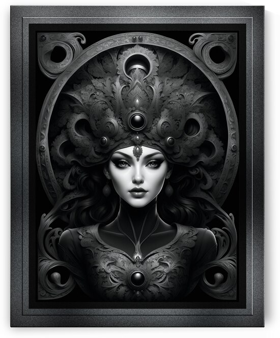 Madam Grey Shadow Of The Mystical Realm Enchanting AI Concept Art Portrait by Xzendor7 by xzendor7