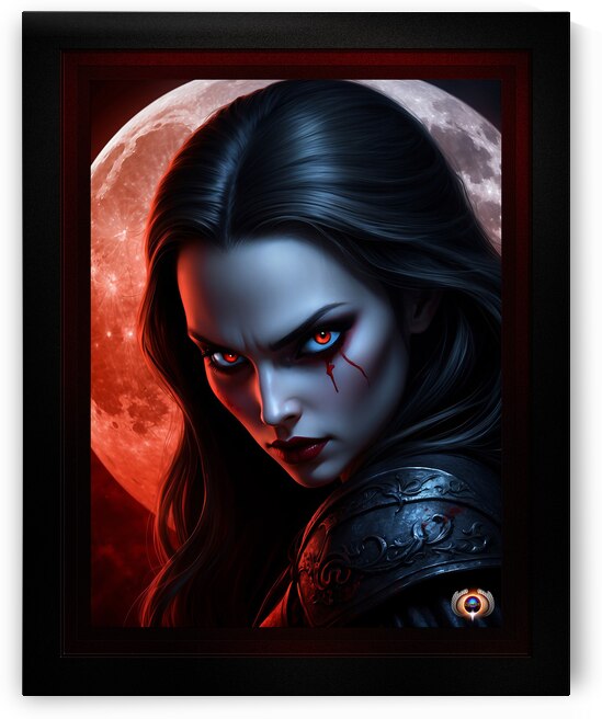 Vampire In The Light Of A Blood Moon Captivating AI Concept Art Portrait by Xzendor7 by xzendor7