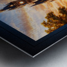 Fantasy Castle With Bridges Over A River by Sunset Astonishing AI Concept Art Portrait by Xzendor7 Metal print