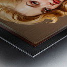 Her Golden Color Mesmerizing Pin Up Girl AI Concept Art Portrait by Xzendor7 Metal print