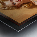 The Love Of White Silk Pin Up Girl Mesmerizing AI Concept Art Portrait by Xzendor7 Metal print