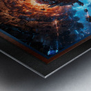 Epic Sci-Fi Abstract Battle Scene Of A Futuristic City Under Siege Stunning AI Concept Art by Xzendor7 Metal print