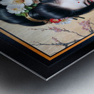 A Serene Portrait Of The Elegant Aoiyako Tsuruhime In A Traditional Kimono Mesmerizing AI Concept Art by Xzendor7 Metal print