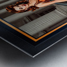 Retro Pinup Glamour Illustration Of Alessandra Valeriani Alluring AI Concept Art by Xzendor7 Metal print