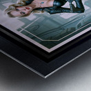 Blast-Off Betty In Cybernetic Leather Attire Striking AI Concept Art by Xzendor7 Metal print