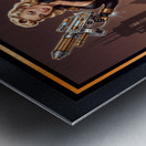 Femme Fatale Pin-Up Valeria Caelum Retro-Futurism Portrait Striking AI Concept Art by Xzendor7 Metal print