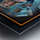 The Blue Sentinel Eqyra Dovani Wielding The Vyrax-7 Mesmerizing AI Concept Art by Xzendor7 Metal print