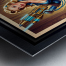 Vintage Sci-Fi Hylaria Velstrada Retro-Fusion Pinup Portrait Striking AI Concept Art by Xzendor7 Metal print