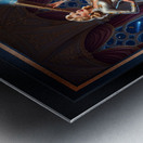 Ravina Orsini Observes Cosmic Wonders Through An Advance Brass Telescope – Limited Edition Art Print AI Concept Art by Xzendor7 Metal print