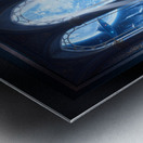 Sylva Braunen Reclining On Chaise Amidst Cosmic Cityscape Striking AI Concept Art by Xzendor7 Metal print