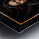 Regal Crimson Rose Blue Dress Portrait of Marina Yvandis Mesmerizing AI Concept Art by Xzendor7 Metal print