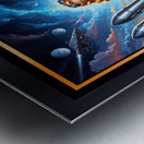 Sci-Fi Pin-Up Portrait Of Ariana Rossi On Her Stellar Racer Mesmerizing AI Concept Art by Xzendor7 Metal print