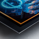 Cyber-Fantasy Portrait Of Lyria Vexis On Her Thunderclad Captivating AI Concept Art by Xzendor7 Metal print