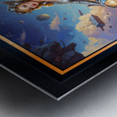 Galactic Pinup Lady Aeravella Zylphia On Her Cosmic Rider Mesmerizing AI Concept Art by Xzendor7 Metal print