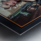 Retro-Futuristic Portrait Of Security Officer Myr Bly Gorgeous AI Concept Art by Xzendor7 Metal print