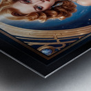 Retro Futuristic Pinup Glamour Portrait Of Illyana Ginacci Gorgeous AI Concept Art by Xzendor7 Metal print