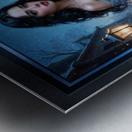 Danya Lunari Winter Courtyard Fantasy Portrait Elegant AI Concept Art by Xzendor7 Metal print