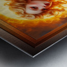 The Enchanting Flames Of Dawn Captivating Portrait AI Concept Art by Xzendor7 Metal print