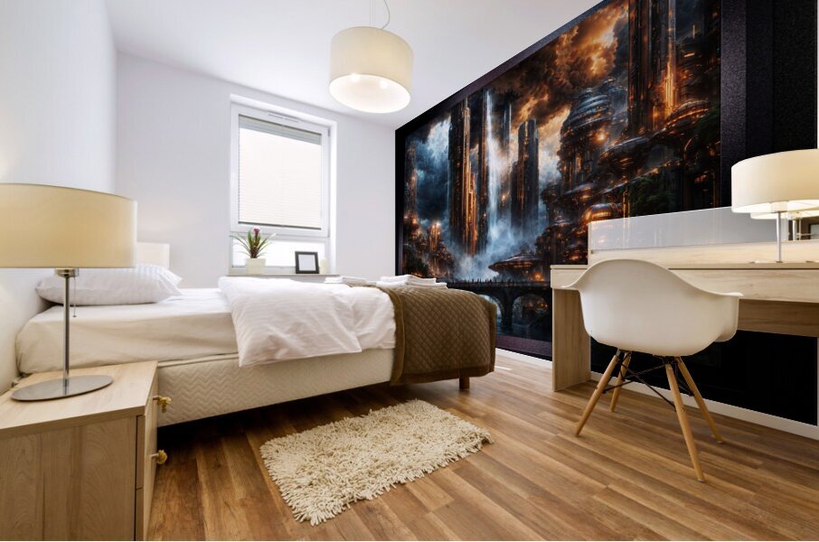 The Erkala Metropolis On Drepous IV Astounding AI Concept Architectural Art by Xzendor7 Mural print