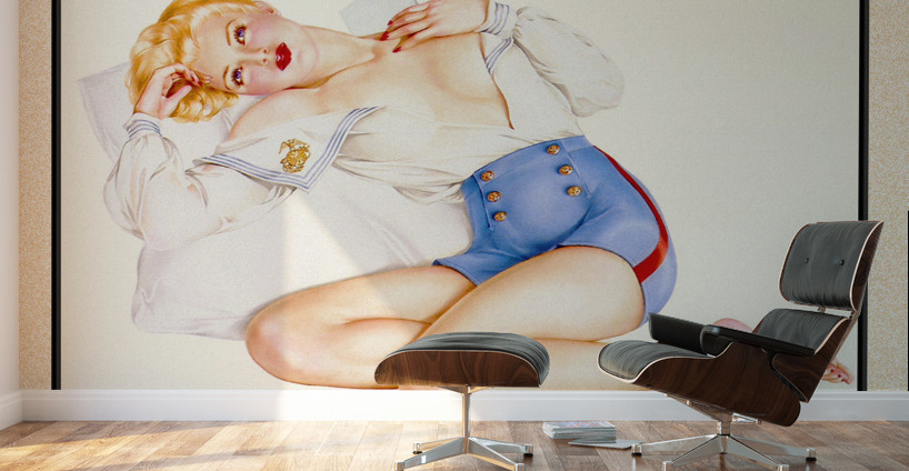 Navy Girl Pin-up Art by Alberto Vargas Pin-Up Girl Vintage Artwork