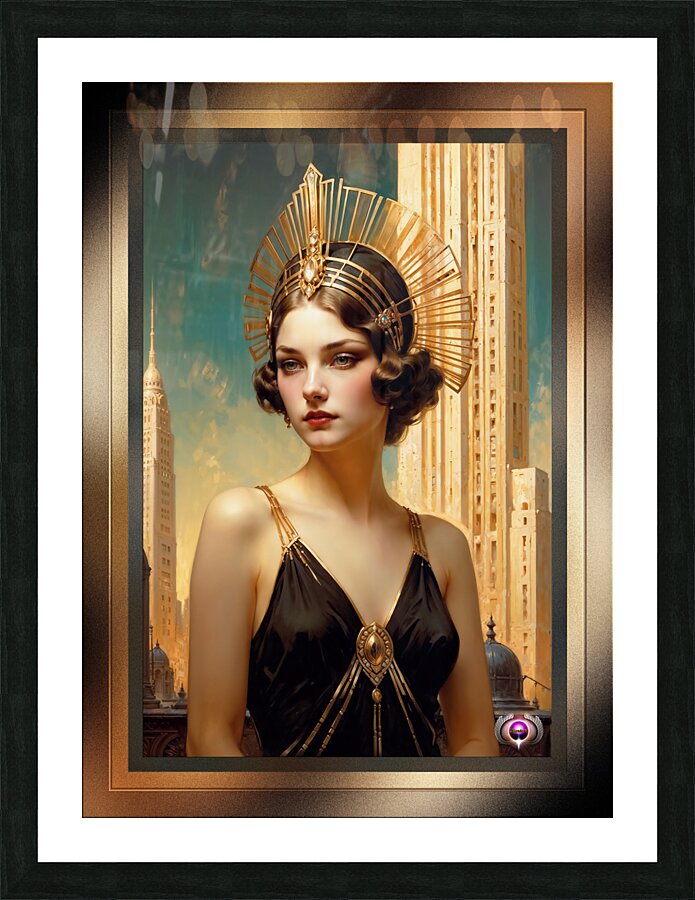 A Vision Of Art Deco Elegance Captivating AI Concept Art by Xzendor7 Picture Frame print