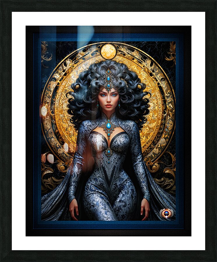 Portrait Of Lady Uona Oopan Captivating AI Concept Art Portrait by Xzendor7 Picture Frame print