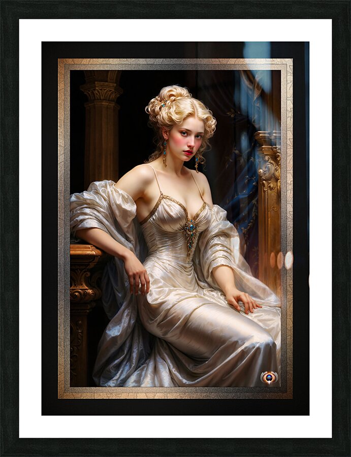 An Elegant Victorian Lady In A White Silk Dress Stunning AI