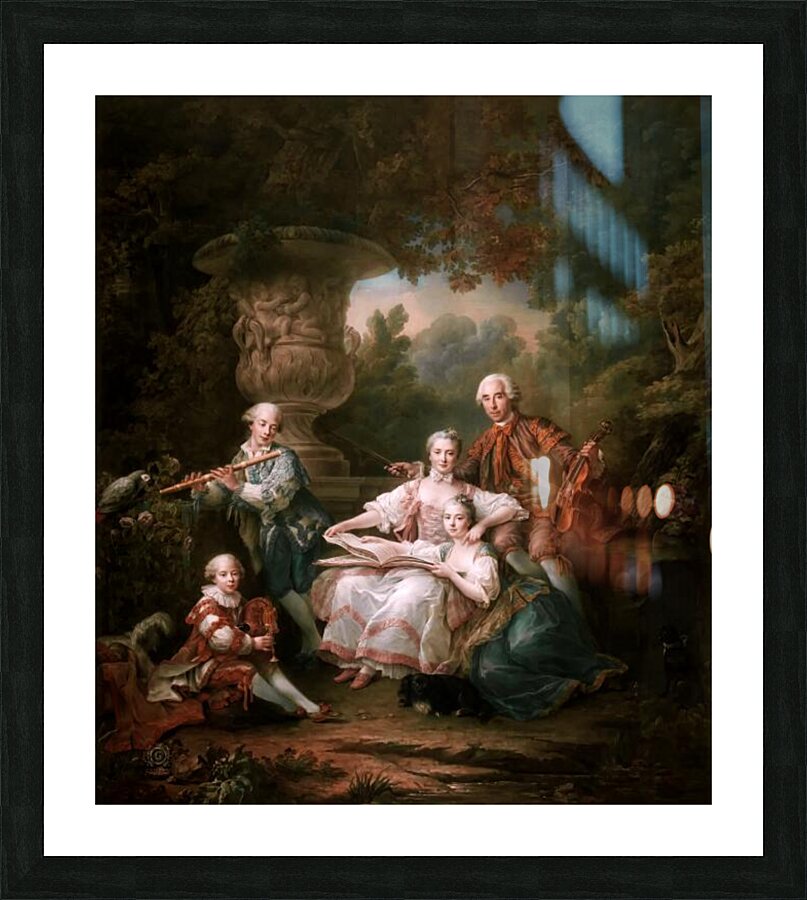 Le Marquis de Sourches et sa Famille by Francois-Hubert Drouais Picture Frame print