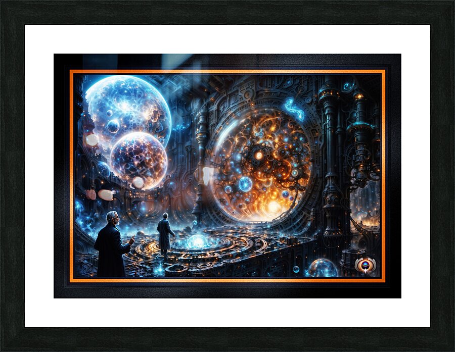 Belsuvius Observatory View Of The Celestial Realm Of The Orbs of Ostephan Awe-Inspiring AI Concept Art by Xzendor7 Picture Frame print