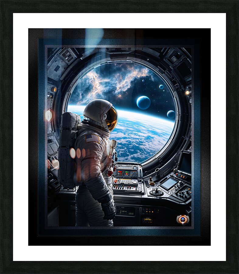 Astronaut Contemplates The Cosmos Through The Viewport Of A Space