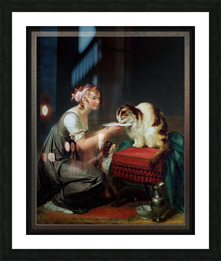 The Cats Lunch by Marguerite Gerard Picture Frame print