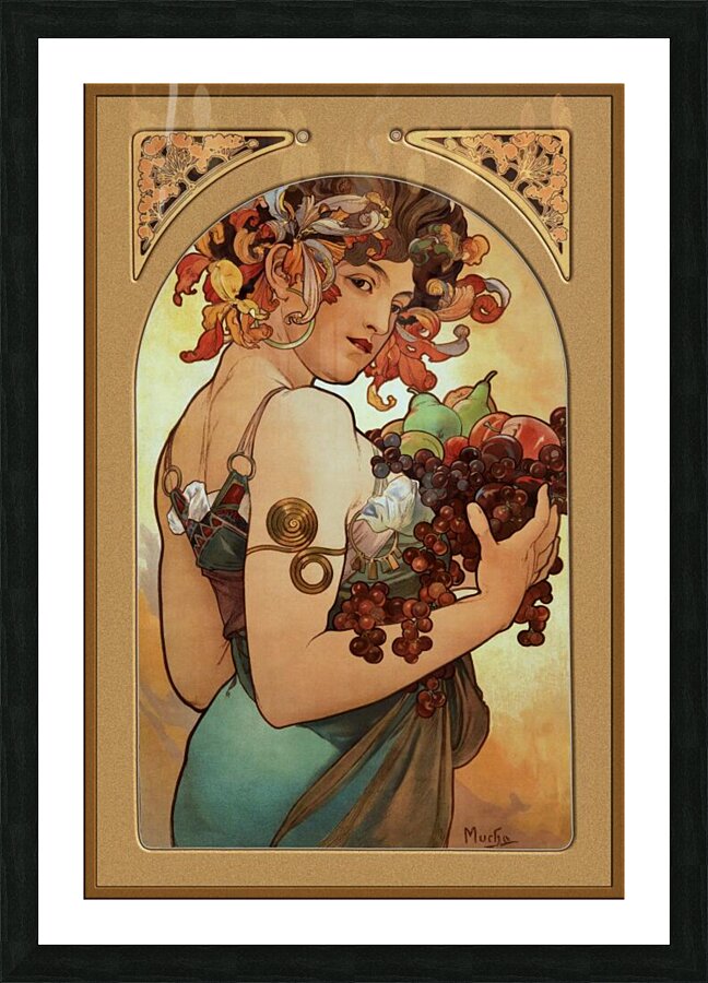 Fruit by Alphonse Mucha Picture Frame print