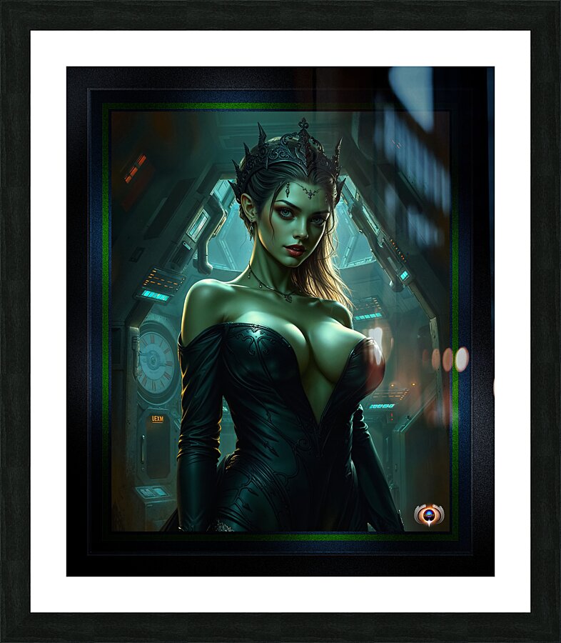 A Futuristic Fantasy Art Portrait Of The Exquisite And Enchanting Elysiane Veradelle Mesmerizing AI Concept Art by Xzendor7 Picture Frame print