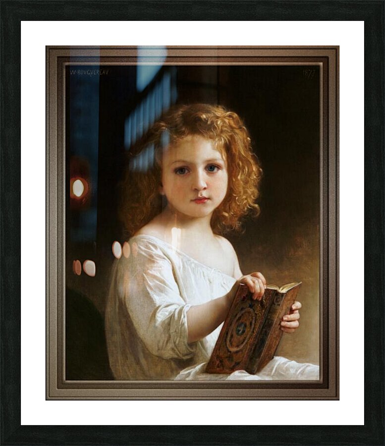 The Story Book by William-Adolphe Bouguereau Picture Frame print