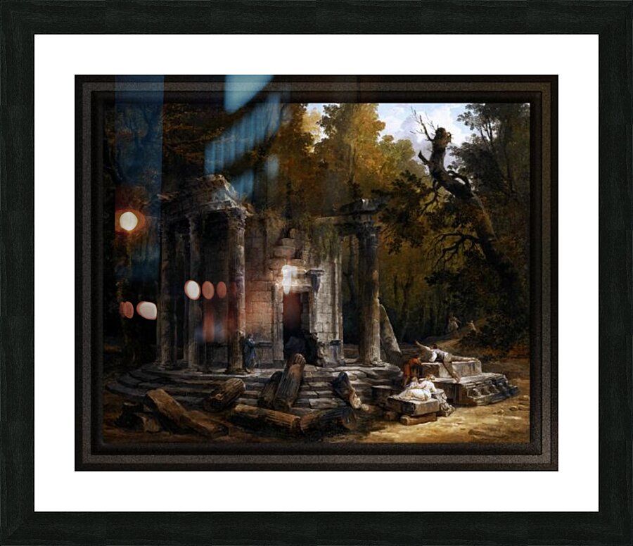 Temple Of Philosophy At Ermenonville by Hubert Robert Picture Frame print