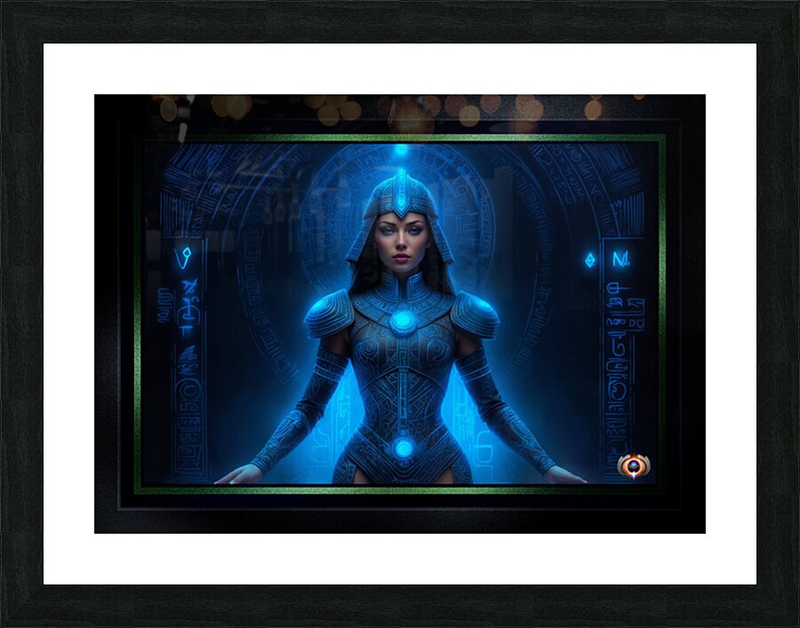 Guardian Of The Ancient Gateway Of Veridyan Mesmerizing AI Concept Art by Xzendor7 Picture Frame print