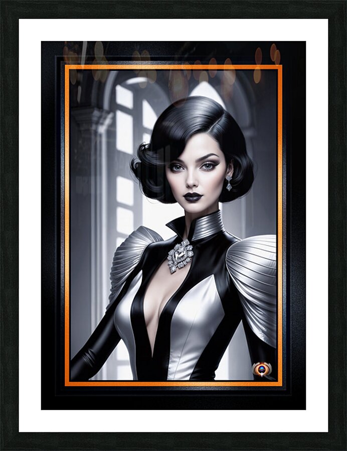 The Mysterious Classic Allure Of Sabianna Bellarosa Gorgeous AI Concept Art by Xzendor7 Picture Frame print
