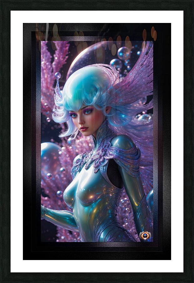 Glowing Realm Of The Bioluminescent World Of Laitheria Gorgeous AI Concept Art by Xzendor7 Picture Frame print