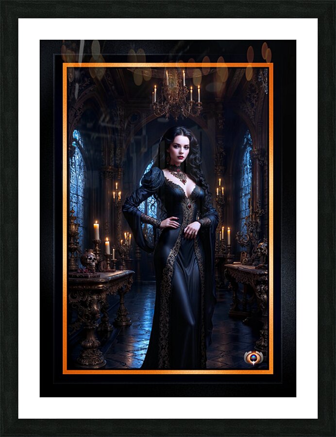 A Stunning Gothic Vision Of The Obsidian Empress Gorgeous AI Concept Art by Xzendor7 Picture Frame print