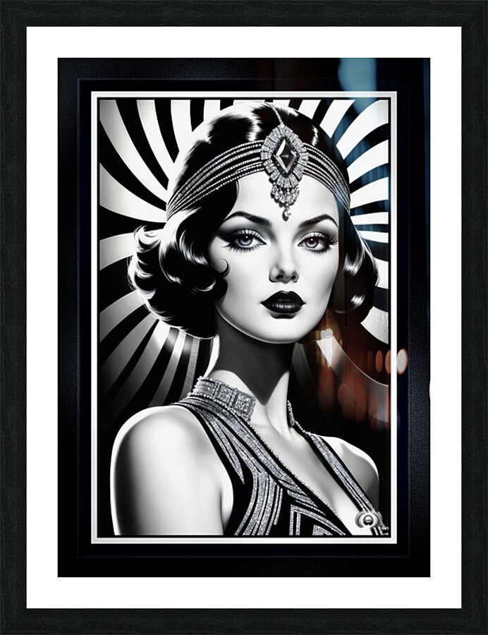 Radiant Glamour Of The Bygone Era Beauty Lanthia Valariana Gorgeous AI Concept Art by Xzendor7 Picture Frame print