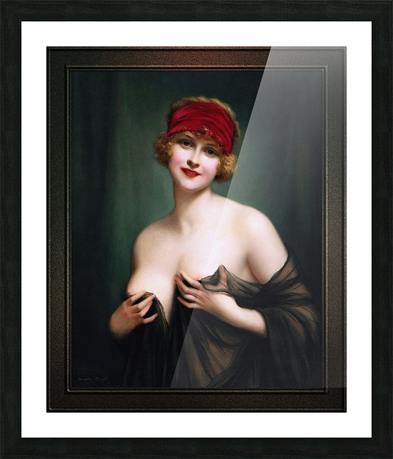 Young Woman In A Negligee by Francois Martin-Kavel Picture Frame print