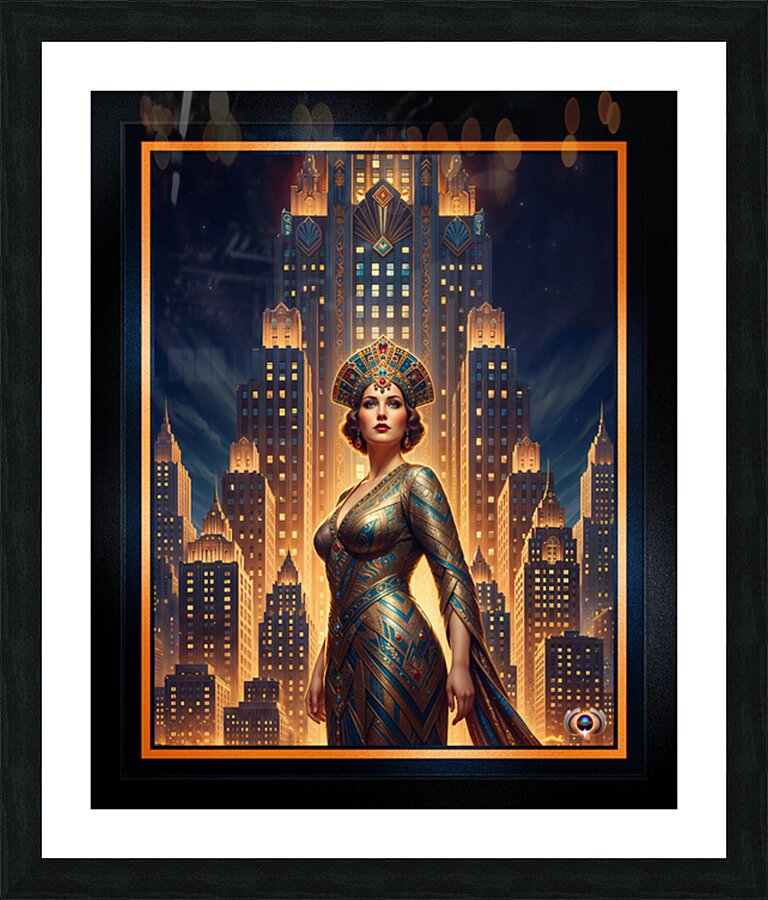 Ryana Drelis Amidst the Towers of The Aurelian Spires Striking AI Concept Art by Xzendor7 Picture Frame print