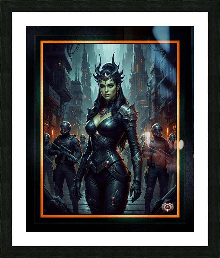 Dark Fantasy Warrior Queen Portrait Of Vyrana Velthra Captivating AI Concept Art by Xzendor7 Picture Frame print