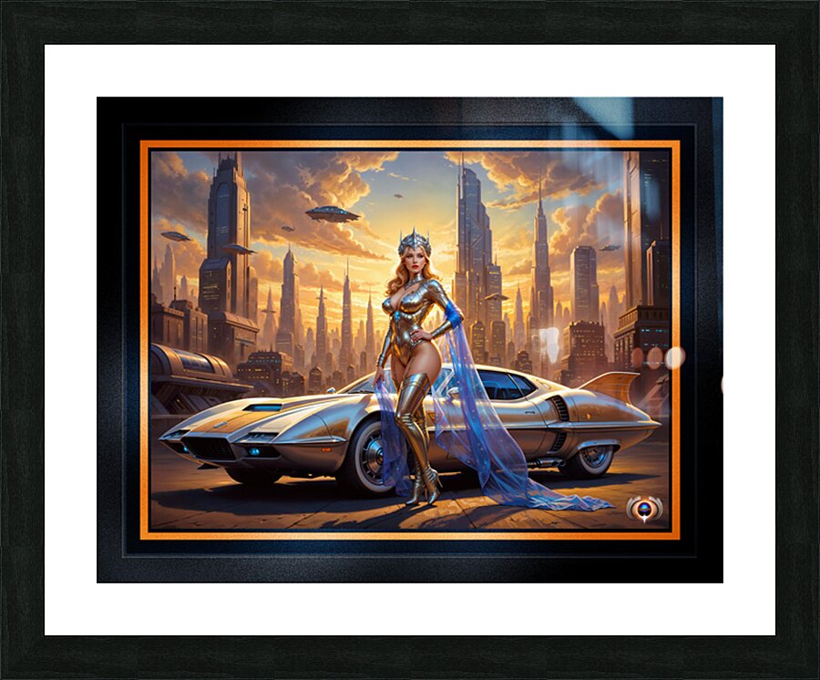 Fusion Beauty Liora Vossfeldt Amidst Deblian Metropolis Stunning AI Concept Art by Xzendor7 Picture Frame print