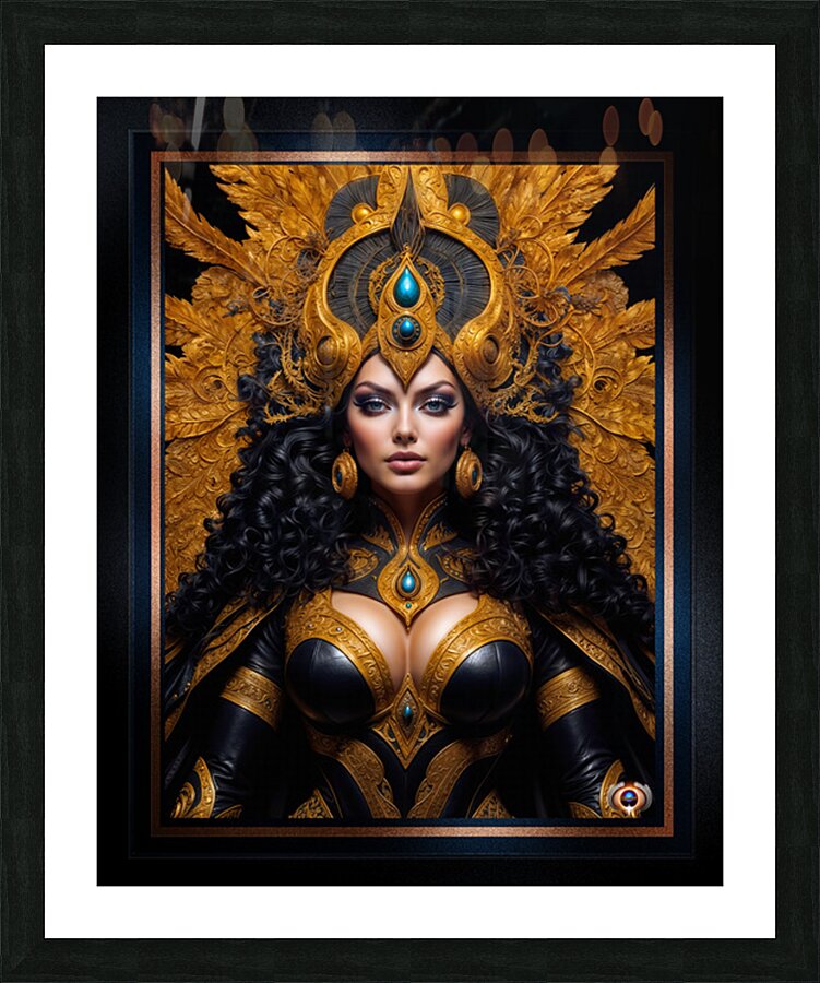 Opulent Fantasy Portrait Of Aeridor Royalty Lyralia Nyssa Mesmerizing AI Concept Art by Xzendor7 Picture Frame print